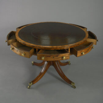 Late 18th century george iii period mahogany drum table 4 George iii drum dable
