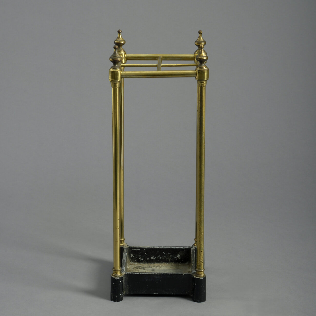 Victorian square brass stick stand