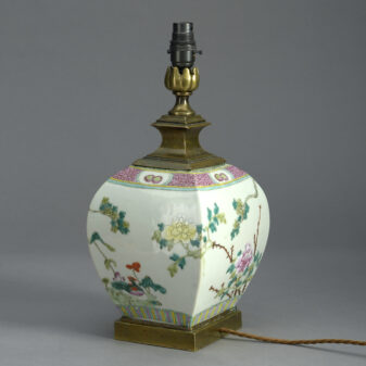 19th century famille rose vase lamp