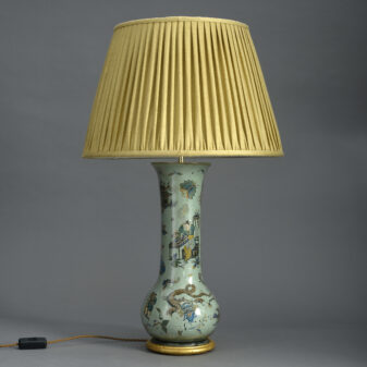 Green Decalcomania Vase Lamp