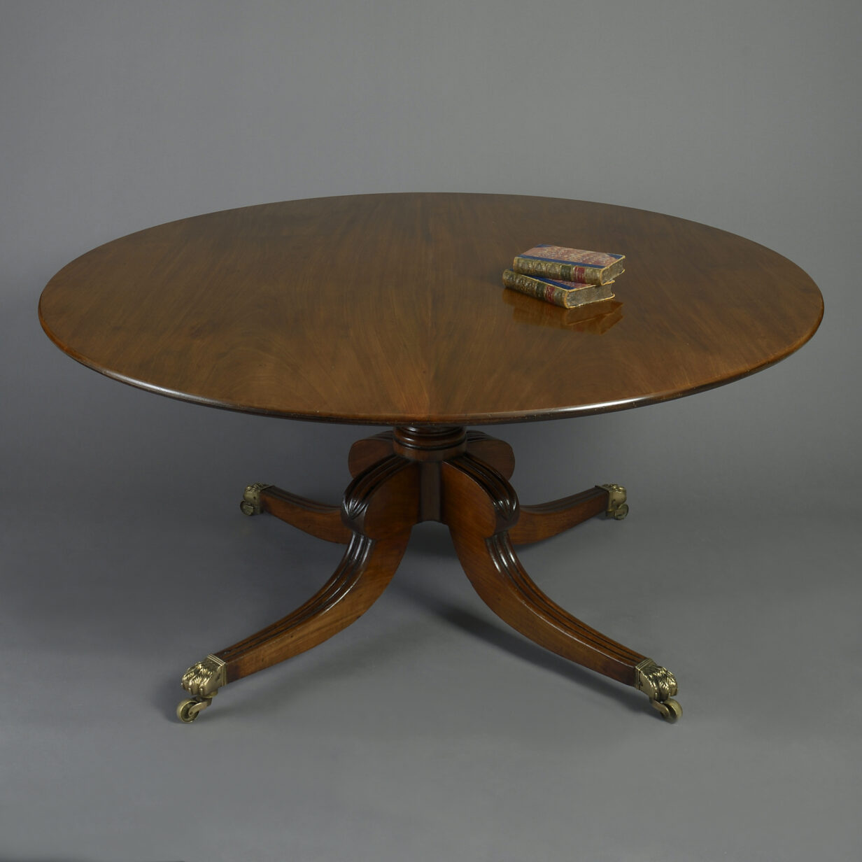 Large Scale Early 19th Century Regency Period Circular Mahogany Dining Table