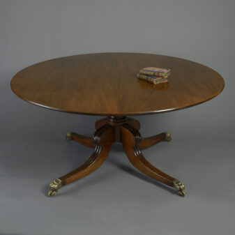 Large Scale Early 19th Century Regency Period Circular Mahogany Dining Table