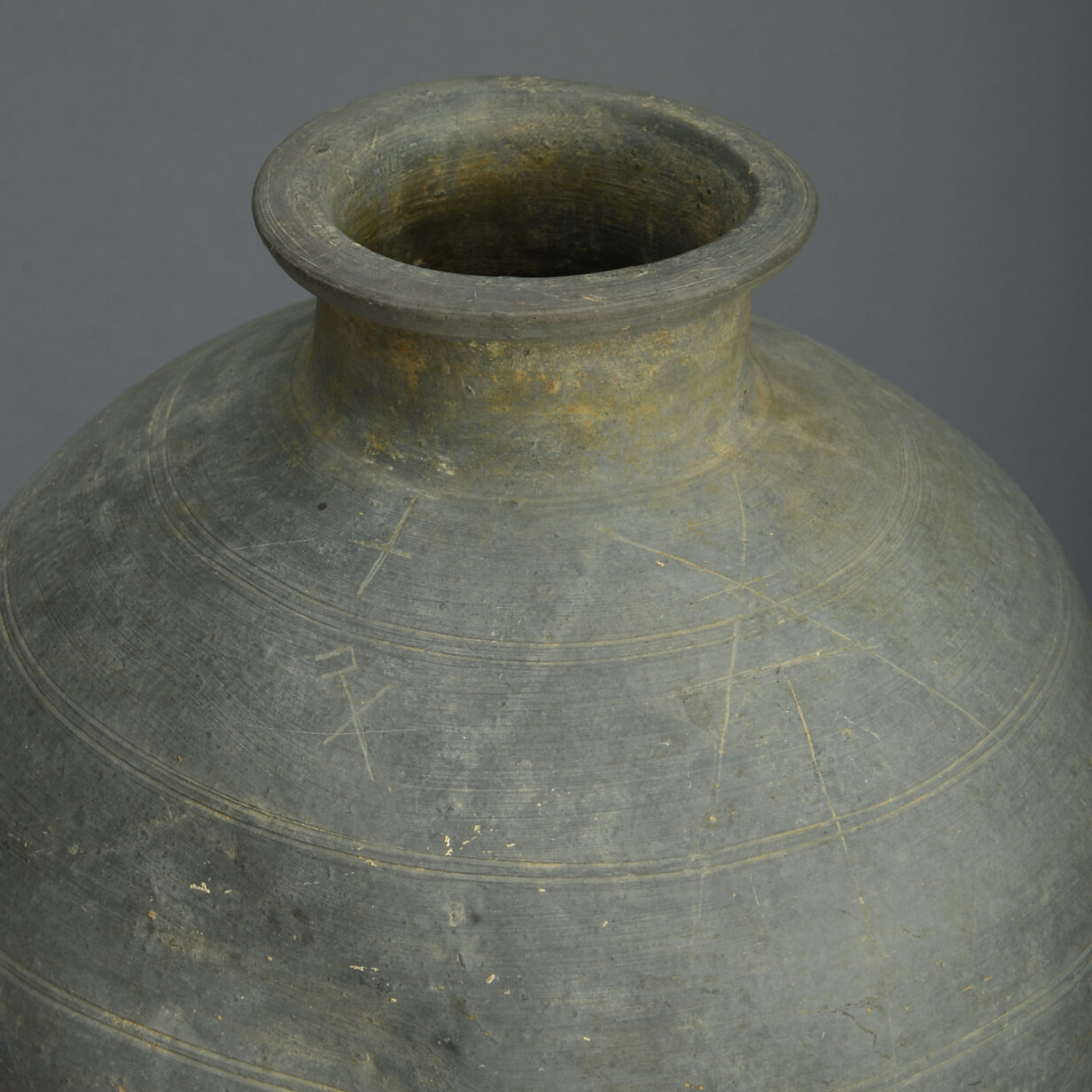 Chinese warring states period grey pottery jar