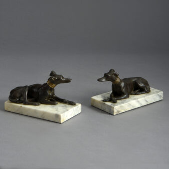 Pair of Bronze Greyhounds