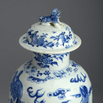 Blue and White Vase and Cover
