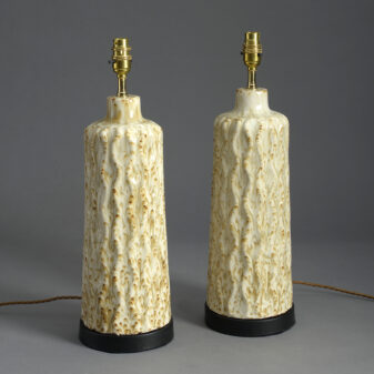 Pair of mid-century pottery lamps
