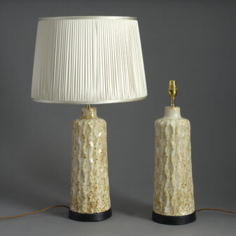 Pair of Mid-century Pottery Lamps