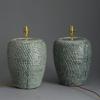 Pair of modern ceramic lamps