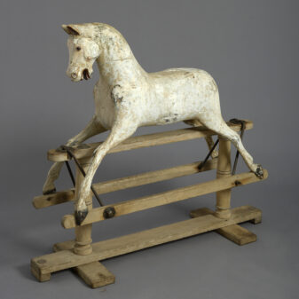 19th century carved painted rocking horse