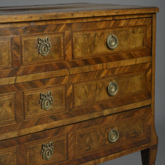 Late 18th century neoclassical inlaid walnut commode