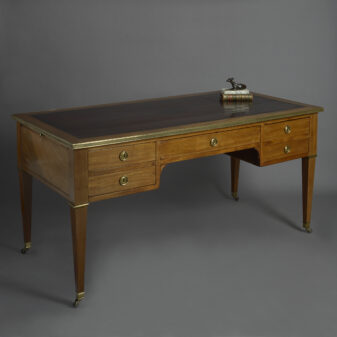 19th century louis xvi style walnut bureau plat