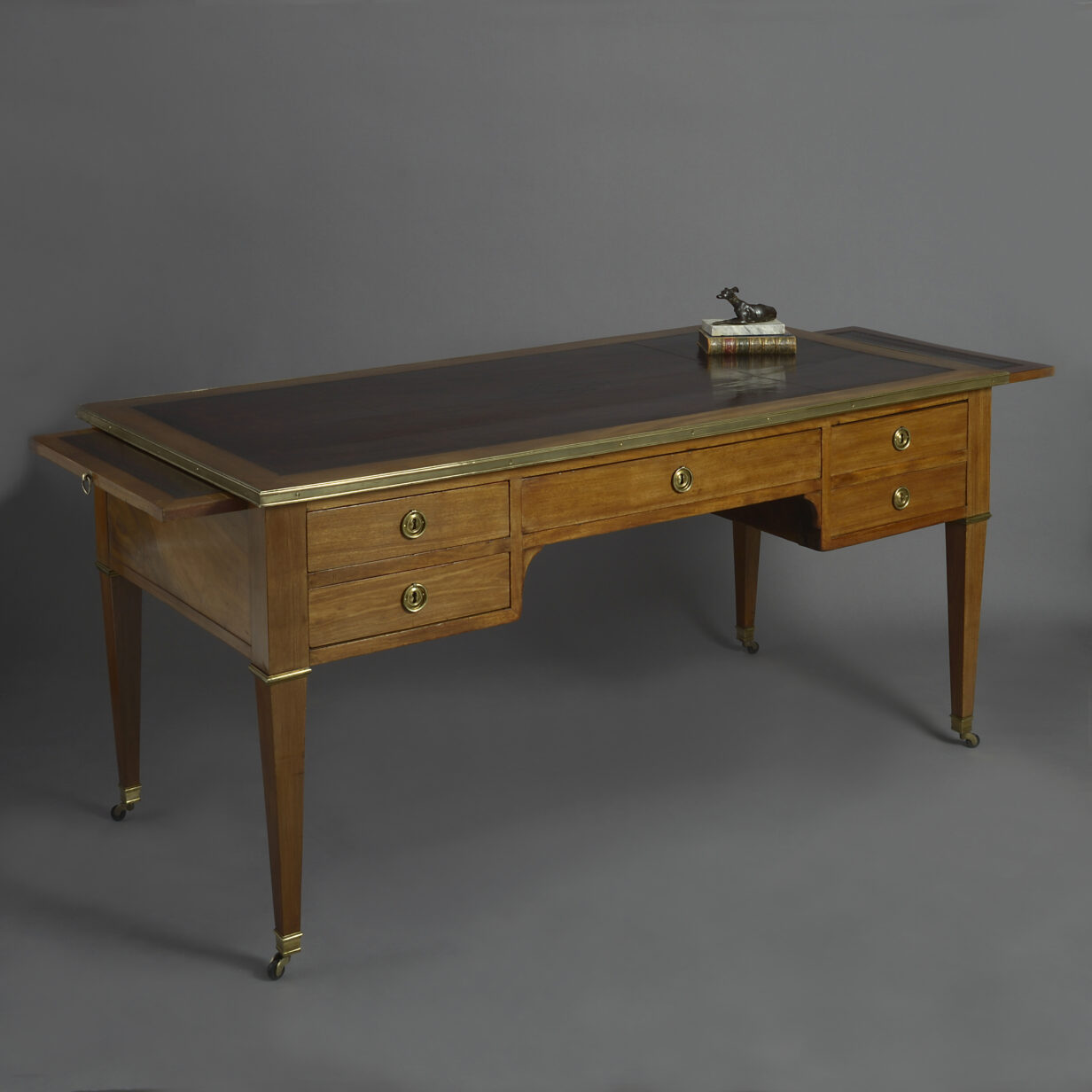 19th century louis xvi style walnut bureau plat