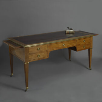 19th century louis xvi style walnut bureau plat