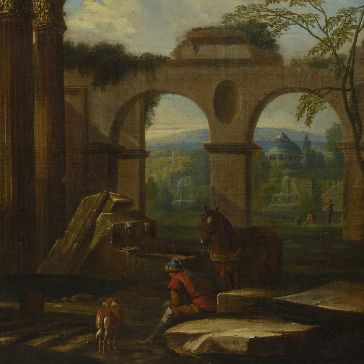 Studio of Giuseppe Zocchi, An 18th Century Architectural Capriccio, Oil on Canvas