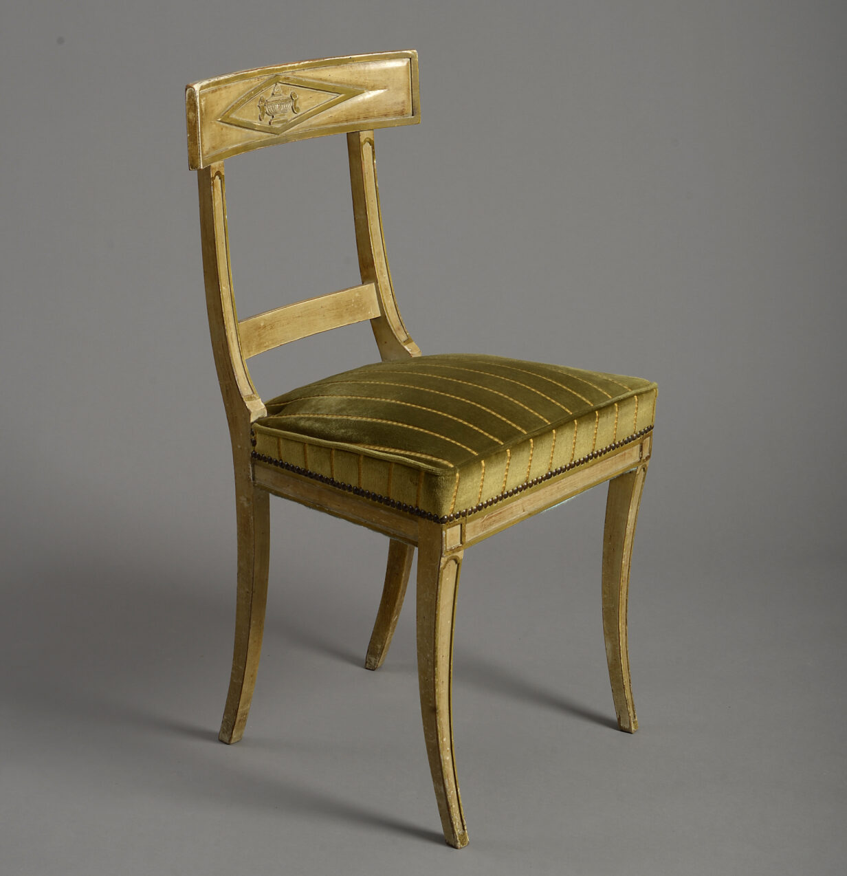 Early 19th century painted empire period side chair