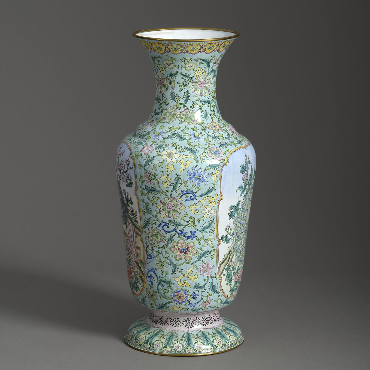 20th century republic period canton enamel vase
