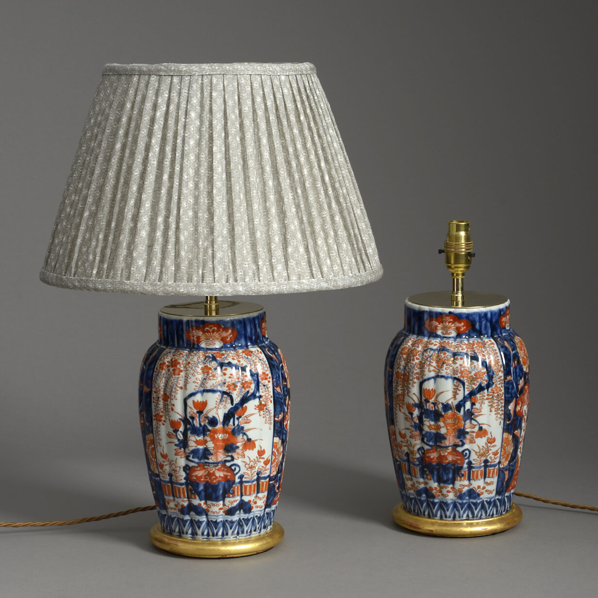 Pair of small imari vase lamps