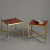Pair of square brass low table