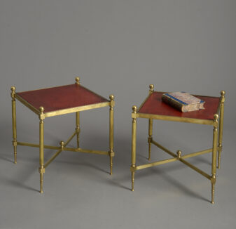 Pair of Square Brass Low Table