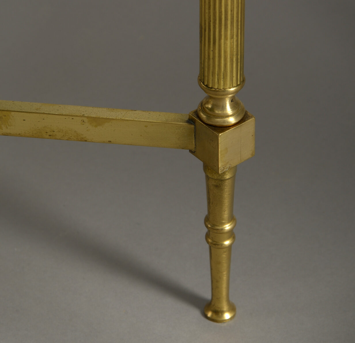 Pair of square brass low table