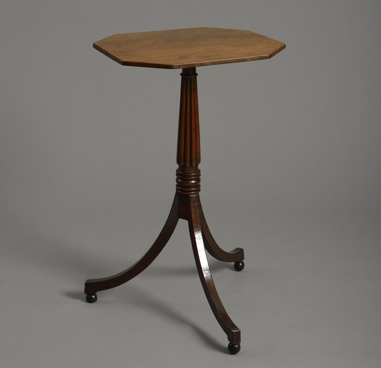 Pair of late 19th century octagonal mahogany end tables