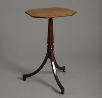 Pair of late 19th century octagonal mahogany end tables