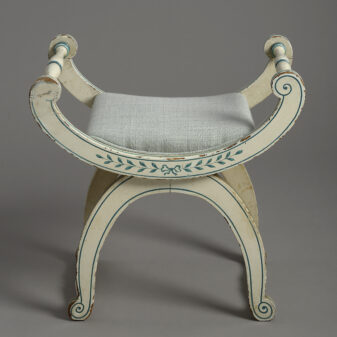 19th century painted x-frame stool