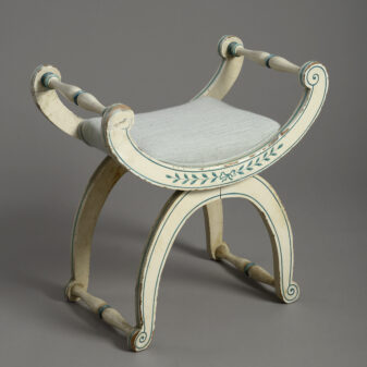 19th century painted x-frame stool