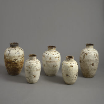 Five 16th Century Ming Period Cizhou Vases