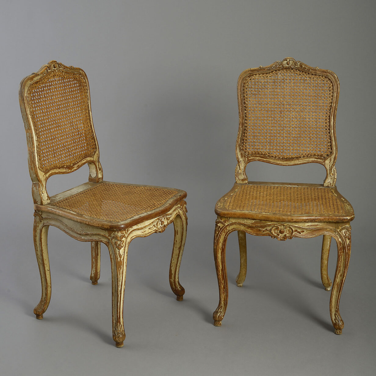 Pair of louis xvi painted side chairs