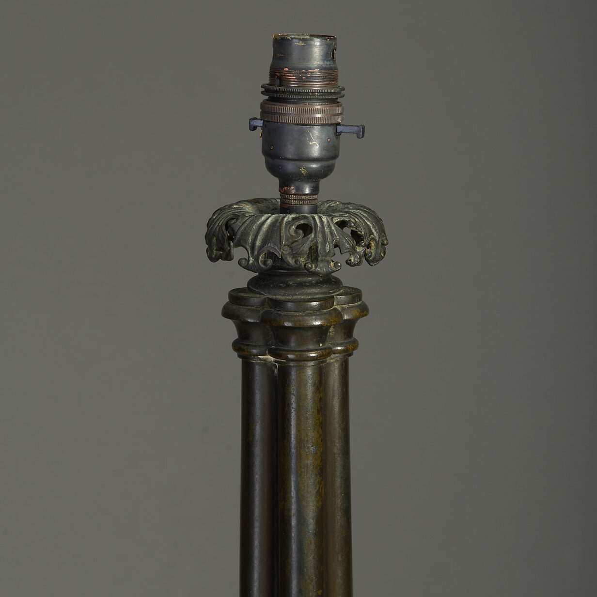 Early 19th Century Regency Period Bronze Cluster Column Lamp