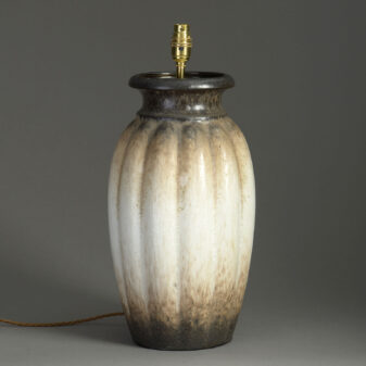 A mid-20th Century Pottery Art Vase Lamp