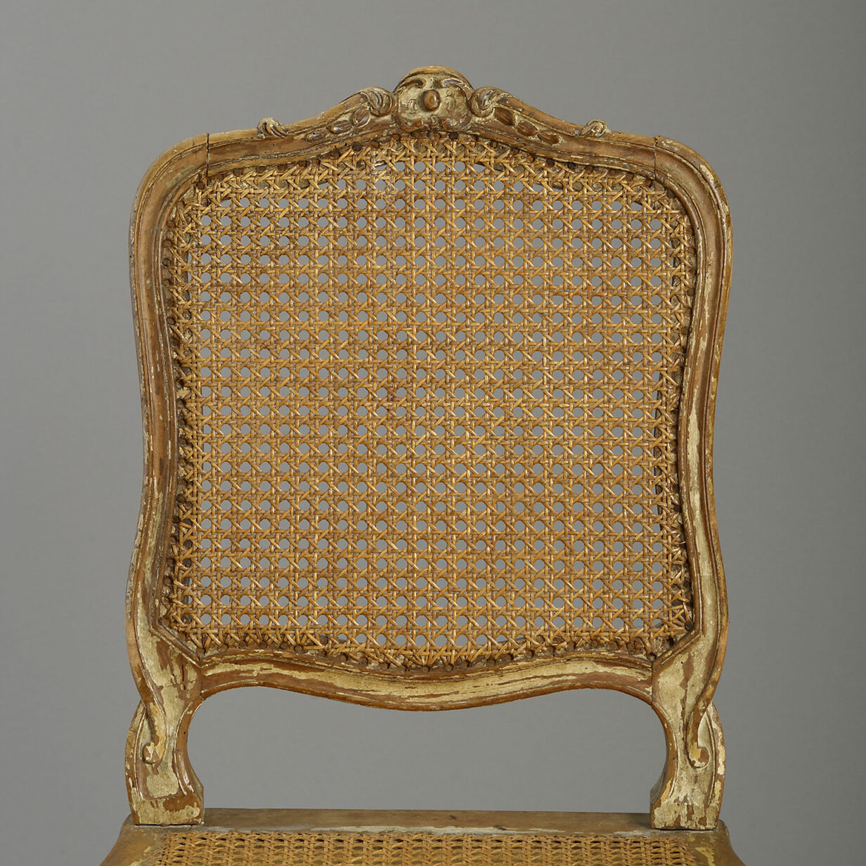 Pair of carved and painted side chairs in the louis xvi manner