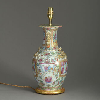 Canton porcelain vase lamp
