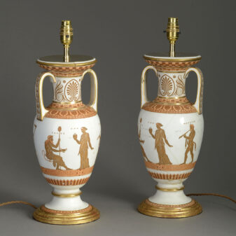 Pair of paris porcelain lamps