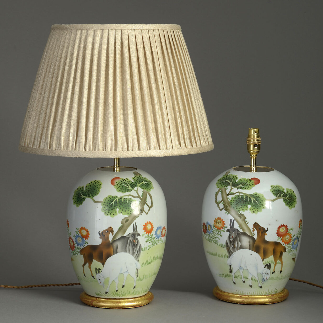 Pair of republic porcelain jar lamps