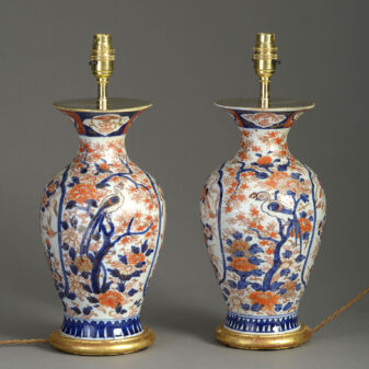 Pair of meiji imari lamps