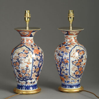 Pair of meiji imari lamps
