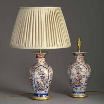 Pair of Meiji Imari Lamps