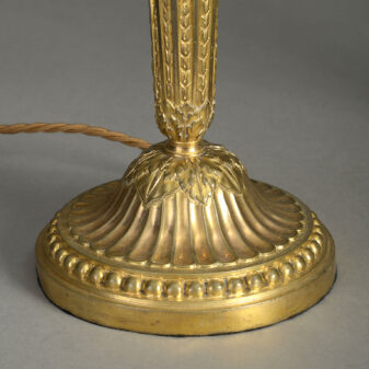 Pair of Louis XVI Ormolu Candlestick Lamps