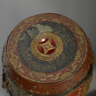 Pair of 19th century lacquered marriage barrels