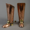 Pair of Copper and Brass Boot Umbrella Stands