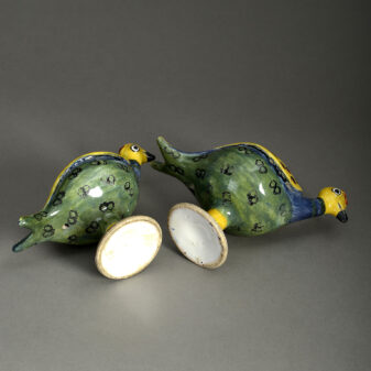 Pair of pottery birds