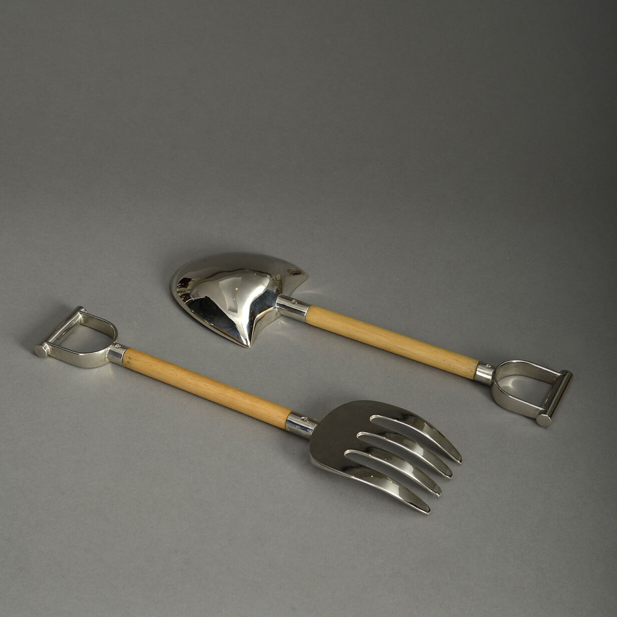 Pair of Early 20th Century Silver Plated Salad Servers