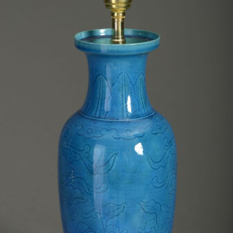 Chinese turquoise vase lamp