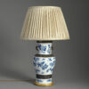 Chinese blue and white crackle glazed vase lamp