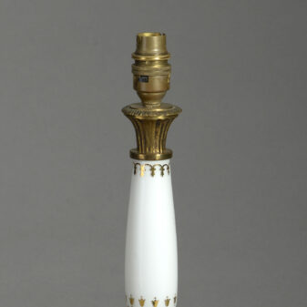 20th Century Gilded Paris Porcelain Column Lamp