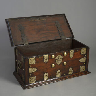 Fine 18th century hardwood and brass mounted chest