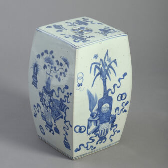 19th Century Blue and White Chinese Export Porcelain Garden Seat