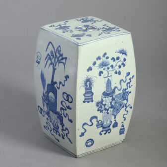 Blue and White Garden Seat
